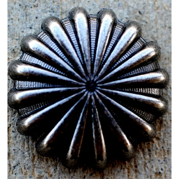 LOT of 4 Western Conchos Horse Saddle Bridle Tack Fluted Steel Black Co401