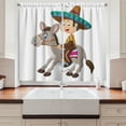 thumbnail image 2 of Ambesonne Donkey Kitchen Curtains, Mexican Man with Sombrero, 55"x39", Multicolor, 2 of 3