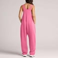 thumbnail image 4 of JIUKE Jumpsuits for Women Sleeveless Deep V Neck Loose Fitted Rompers Casual 1 Piece Long Pants Overalls with Pockets, 4 of 4