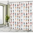 thumbnail image 4 of Ambesonne Viking Shower Curtain, Repetitive Nordic People, 69"Wx75"L, Slate Blue and Sand Brown, 4 of 4