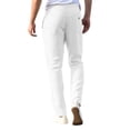 thumbnail image 3 of Biekopu Men's Casual Cotton Linen Trousers, Solid Color Drawstring Elastic Waist Loose Pants with Pockets, 3 of 6