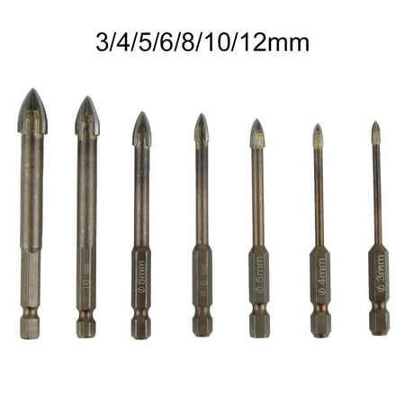 

GLFILL 7Pc Efficient Universal Drilling Tool Multifunctional Cross-Head Alloy Drill Bit