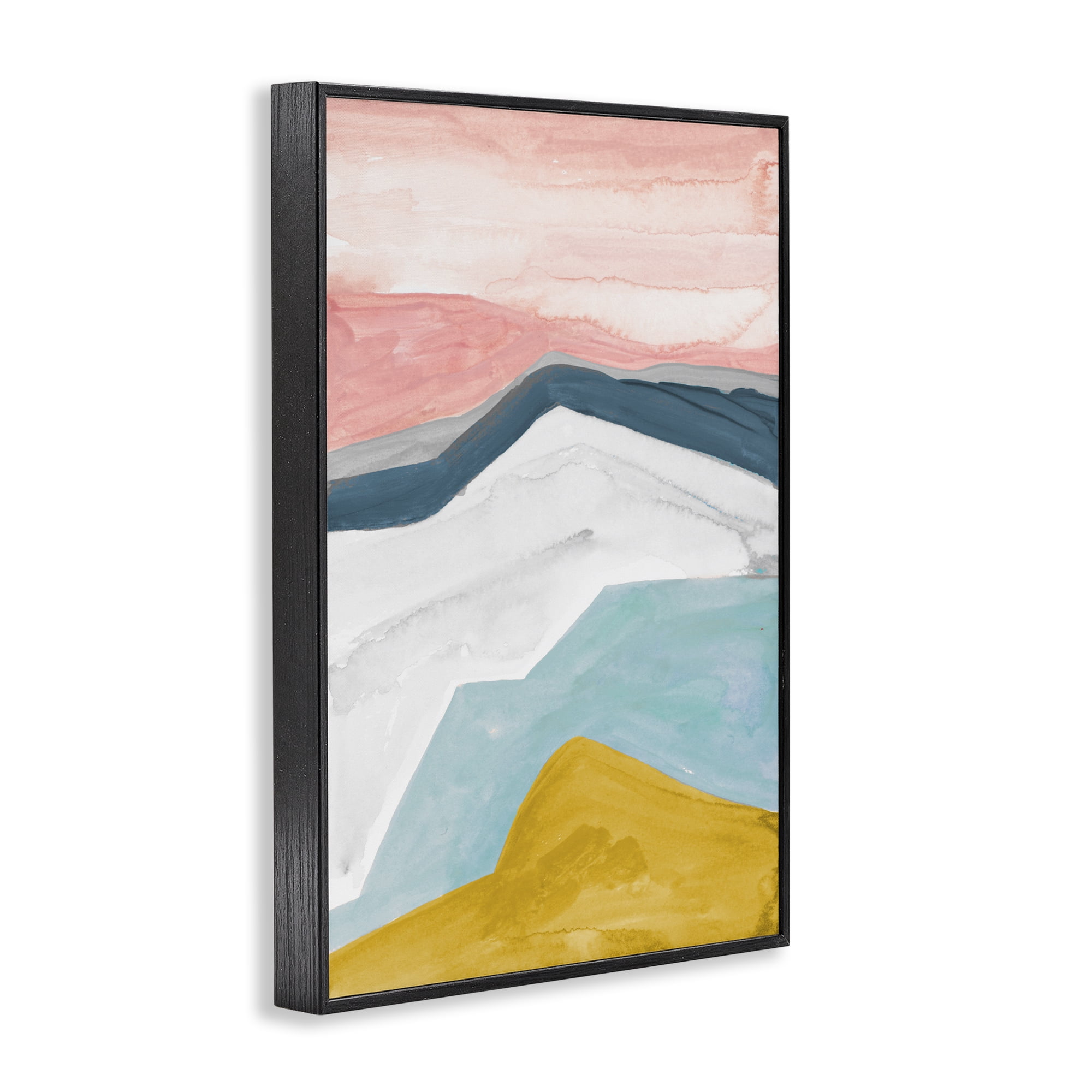Stupell Industries Pastel Geometric Mountains Black Framed Giclee Art, design by B. Danelle