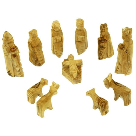 Olive Wood Children's Nativity Set (12 Pieces Set) (4 Inches)