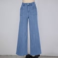 thumbnail image 5 of Wide Leg Jeans for Women , Baggy Straight Leg Classic Jean Ladies High Waist Loose Fit Denim Trousers with Pockets for Everyday Wear, 5 of 7