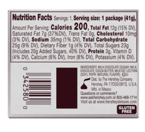 Hershey Kisses Solid Milk Chocolate 1.45oz 1ct