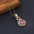 thumbnail image 2 of TriJewels 0.53 ct Round Pink Sapphire (5.00 mm) Solitaire Infinity Love Knot Pendant Necklace in 10K Rose Gold, 2 of 5