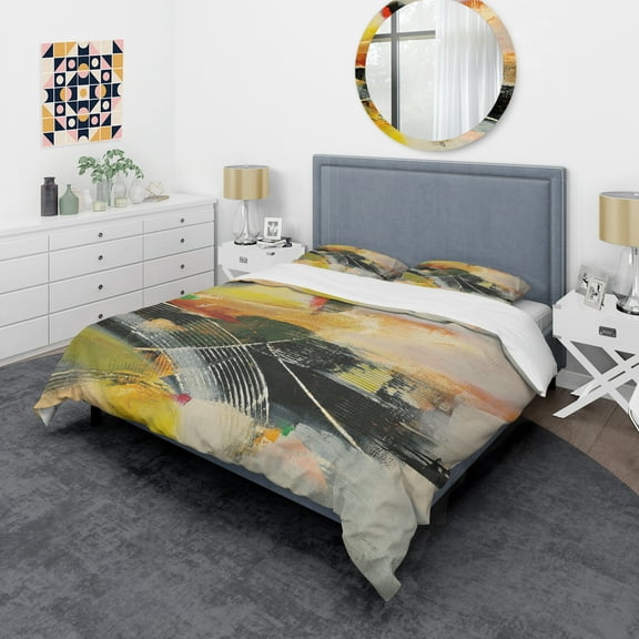 Designart 'End of the Orange Rainbow I' Glam Duvet Cover Set