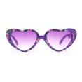 thumbnail image 2 of Girls Kids Size Heart Shape Fun Print Plastic Sunglasses Purple Flower, 2 of 4