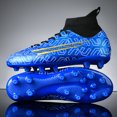 thumbnail image 2 of Zapatos de fútbol para hombre, botas de fútbol de entrenamiento TF/AG, zapatillas de deporte con picos largos, tacos cómodos para exteriores, césped interior, Unisex, 2 of 5