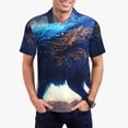 thumbnail image 1 of Balery Moonlit Blue Wolf Camisa Polo de Hombre con Estampado, de Manga Corta y Tejido Medio, Camisa Tipo Golf Polo-4X-Large, 1 of 6