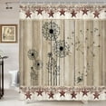 thumbnail image 2 of Sonernt Rustic Dandelion Shower Curtains for Bathroom, Country Chic Western Stars Shower Curtain Farmhouse Wood Board Decor Shower Curtain, Rustic Cabin Fabric Bath Curtains 72X72 Inch with 12 Hooks, 2 of 7