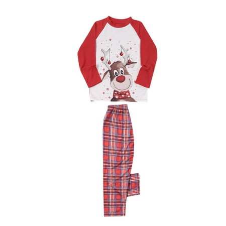 

Leutsin Christmas Baby Kids Child Printed Top+Pants Family Matching Pajamas Set