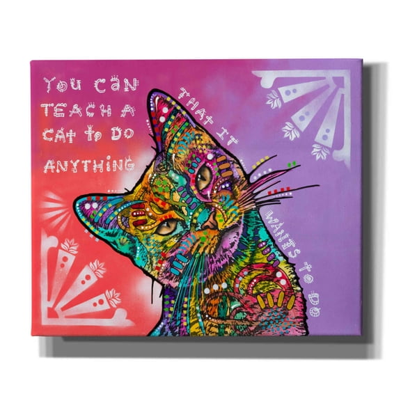 Epic Graffiti 'You can teach a cat' by Dean Russo, Canvas Wall Art, 24"x20"