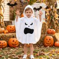 thumbnail image 5 of RUINIXCW Kids Toddler Baby Boy Girl Halloween Ghost Costume Kids Ghostface Print Cloak Hooded Cape Poncho Halloween Cosplay Party Outfit, 5 of 10