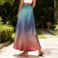thumbnail image 5 of Bbyeadc Long Skirts for Women Tie Dye Satin Skirt A-Line Breathable Skirt Fashion Beach Maxi Skirt with Pocket,Mint Green(XXL), 5 of 5