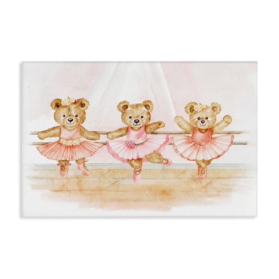 Ballet Teddies Triplet Canvas Wall Art, design by Amy Hall