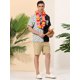thumbnail image 3 of INSPIRE CHIC Camisa de playa de patchwork con botones y mangas cortas de lunares de verano S, 3 of 6