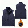thumbnail image 2 of Stamzod Mens Vests Casual Solid Color Stand Collar Sleeveless Fleece Jacket with Pocket Outdoor Athletic Vests for Men Blue XXXL, 2 of 5