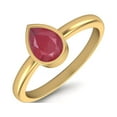 thumbnail image 2 of Mooneye 0.75 Cts Pear Shape Ruby 925 Sterling Silver Gold Vermeil Solitaire Engagement Women Ring, 2 of 3