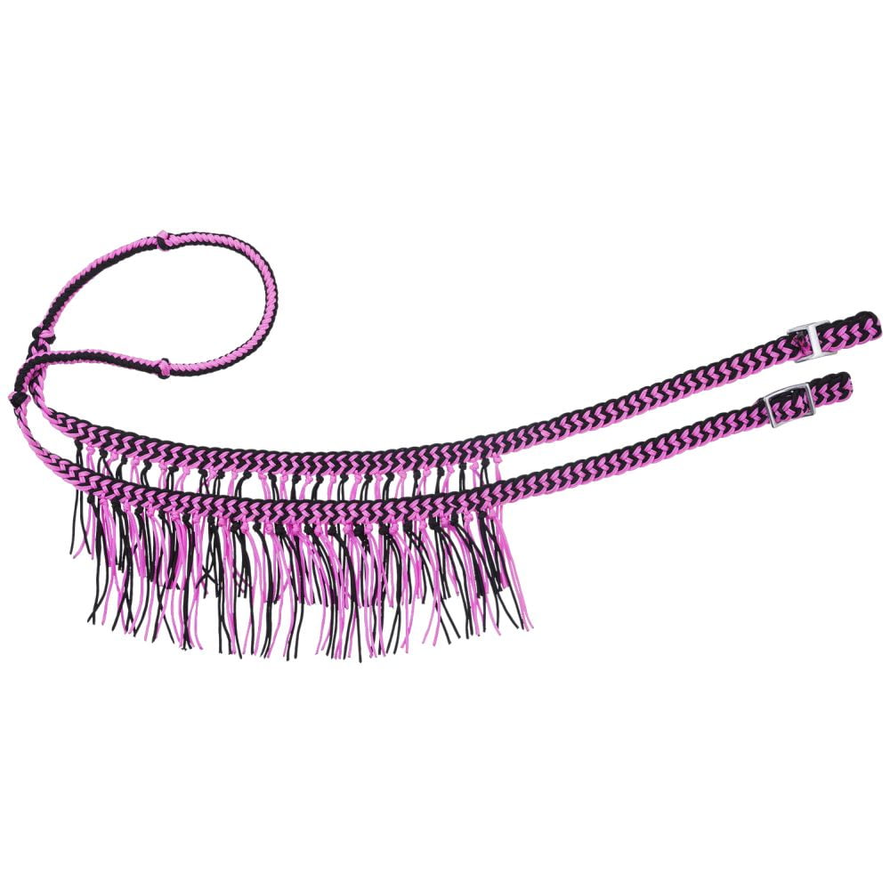 Tough 1 Knotted Braided Western Competition Reins with Fringe 8' Long 
