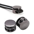 thumbnail image 1 of ZTTD 50 Pcs Metal Cord Locks Double Hole Spring Cord End Toggle Stoppers Round Sliding Cord Fastener Buttons for Drawstrings Bags, Backpacks, Clothing, Shoelaces, 1 of 5