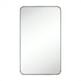 thumbnail image 4 of 24x40'' Brushed Nickel Mirrors for Bathroom,Bathroom Vanity Mirror, Rounded Rectangle Mirror, Stainless Steel Anti-Rust Tube Metal Frame Wall Mounted Mirror, Vertically/Horizontal Hanging, 4 of 10