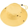 thumbnail image 7 of Wide Brim Hiking Fishing Safari Boonie Bucket Hats 100% Cotton UV Sun Protection For Men Women Outdoor Activities L/XL Yellow, 7 of 7