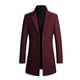 thumbnail image 1 of Chaqueta de abrigo de hombre con solapa de botón de tela de lana de color sólido de lana Pompotops  oipoqjl12933, 1 of 6