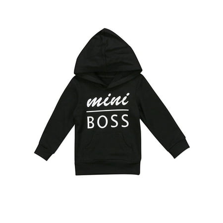 

Baby Boy Girl Mini Boss Hoodie Tops Toddler Sweatshirt Casual Hoodies with Pocket Outfit