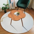 thumbnail image 5 of 23.6 Inch Wooden Coffee Table Log Color 3 Legs Tea Table Flower Shape Tabletop Natural Wood Coffee Table Oval Wood Coffee Table Small Modern Furniture Living Room&Home Office-Nature Wood, 5 of 9