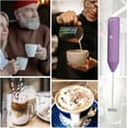 thumbnail image 5 of Powerful Milk Frother Handheld Foam Maker, Mini Whisk Drink Mixer for Coffee, Cappuccino, Latte, Matcha, Hot Chocolate, No Stand, Light Purple, 5 of 7