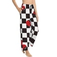 thumbnail image 6 of Salouo Ladybugs Of Black And White Checkers Print Women's Pajama Pants Casual Loose Sweatpants PJs Flowy Pants Drawstring Palazzo for Women Wide Leg Pants Lounge Pajama -Large, 6 of 8