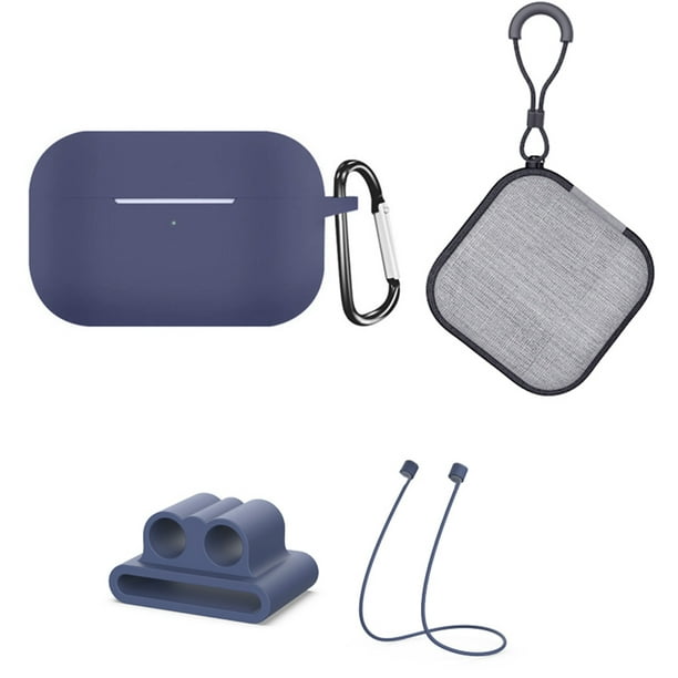 Moyic 5 en 1 Cordón Mosquetón Estuche a prueba de golpes Caja de almacenamiento Reemplazo para 3 Kit de cubierta de auriculares Cables de audio/vídeo azul