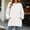 White, variant on Fesfesfes Women's Casual Crew Neck Long Sleeve Sweatshirt Loose Fit Solid Color Pullover Top with Front Pockets Gathered Back Detail for Fall Winter Daily Wear