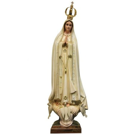 Old Lady Figurine - 44 Inch Our Lady Of Fatima Virgin Mary Religious Statue Made in Portugal #1038V