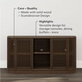 thumbnail image 3 of Plank+Beam Contour Solid Wood Sideboard with 2 Doors, 59" TV Stand for Living Room, Walnut, 3 of 14