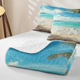 thumbnail image 4 of Manfei White Cloud Quilt King,Blue Sea Wales King Coverlet Set,3 Pieces, 4 of 7