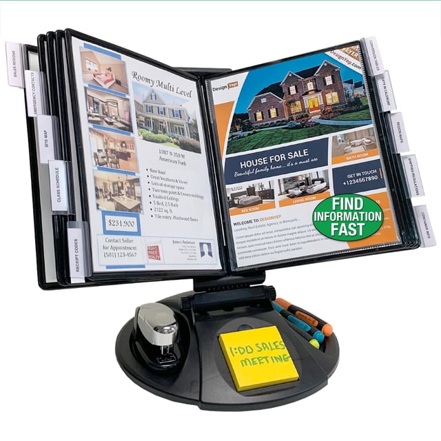 Organizador de escritorio Ultimate Office AdjustaView de 10 bolsillos, negro
