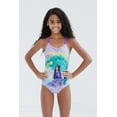 thumbnail image 4 of Disney Wish Asha Star Big Girls UPF 50+ One Piece Bathing Suit Purple / Blue 10, 4 of 5