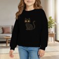 thumbnail image 2 of EnJoCho Girls Crewneck Sweatshirt, Long Sleeve Soft Fleece Cute Printed, Oversized Pullover Top for Halloween Back-to-School Daily Playground Casual Outfits, 2 of 4