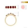 thumbnail image 5 of Angara Natural 1 ct Ruby and Diamond Wedding Ring in 14K Yellow Gold for Women – July Birthstone Jewelry | Oval Ruby Wedding Band (Ring Size - 9.5), 5 of 9