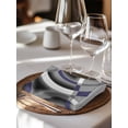 thumbnail image 6 of Blue Geometric Cloth Napkins Set of 6 Reusable Dinner Napkins, Grey Vintage Neutral Abstract Striped Art Cocktail Napkin Washable Table Napkins for Wedding/Holiday Party/Baby Shower 20"x20", 6 of 7