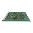 thumbnail image 2 of Ahgly Company Machine Washable Indoor Rectangle Persian Turquoise Blue Traditional Area Rugs, 8' x 10', 2 of 4