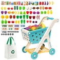 thumbnail image 1 of Set de carrito de compras para niños Jovow con comida simulada para niños, tamaño 3+, 1 of 7