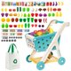 thumbnail image 1 of Set de carrito de compras para niños Jovow con comida simulada para niños, tamaño 3+, 1 of 7