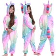 thumbnail image 3 of Pijamas Kigurumi de animales para niños y niñas, ropa de dormir de unicornio, monos de lana de Colar de invierno, mono de Anime, novedad, 3 of 5