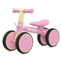 Gotrax BA1 4 Wheels Ride-On Toy for Toddlers Ages 1-2, 7" Silent Wheels Baby Balance Bike, Indoor and Outdoor Use,Pink