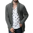 thumbnail image 4 of Matchstick Men's V-Neck Shawl Collar Button-up Cardigan Cotton Knitted Sweater with Pockets, 4 of 9