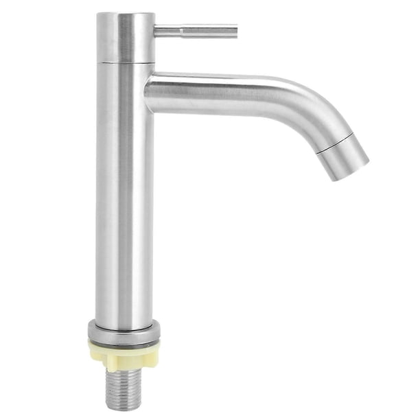 Grifo simple de acero inoxidable para agua fría, rosca externa G1/2 pulgadas, para debajo de la encimera